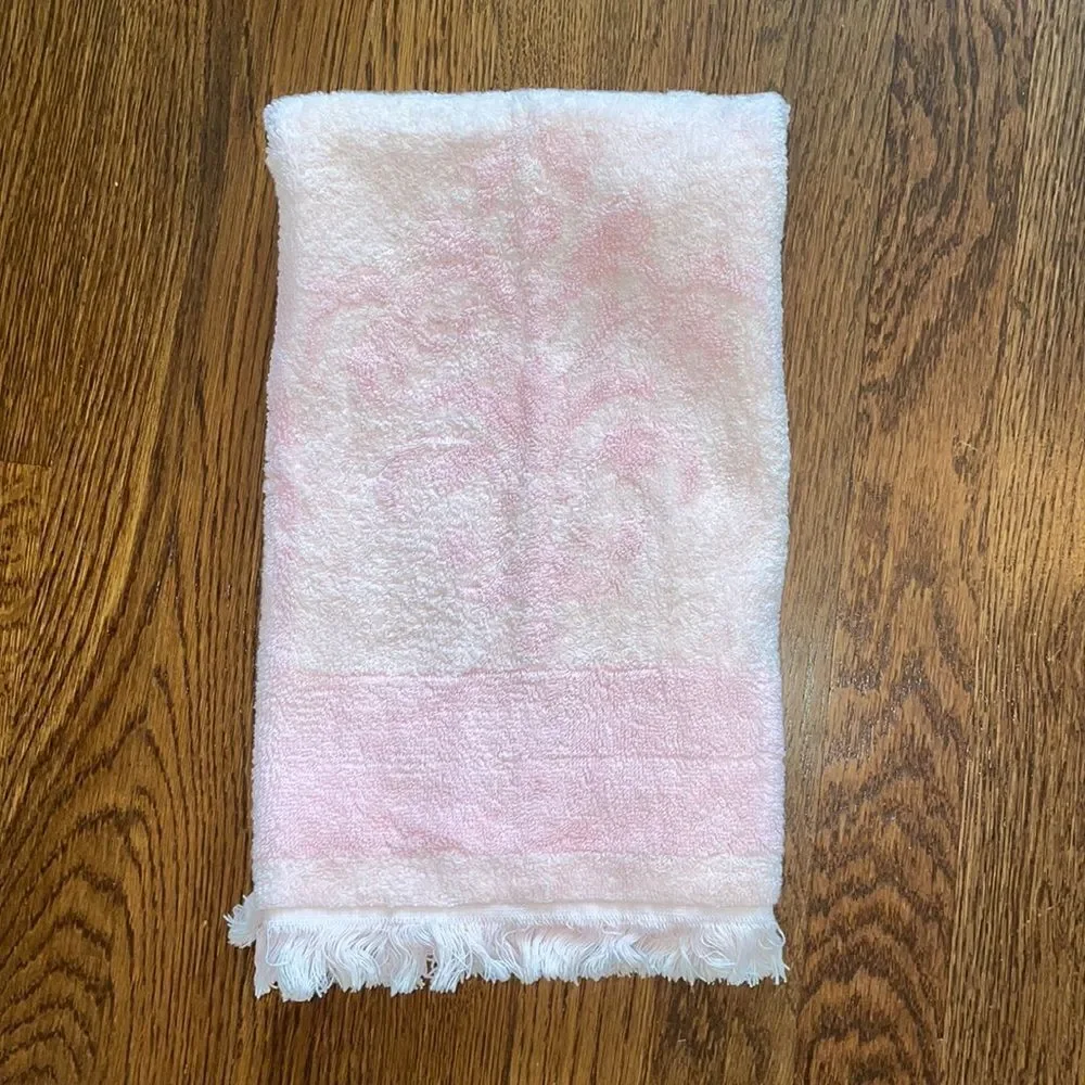 Vintage 60s Fieldcrest Imperial Collection pink‎ cotton small bath towel